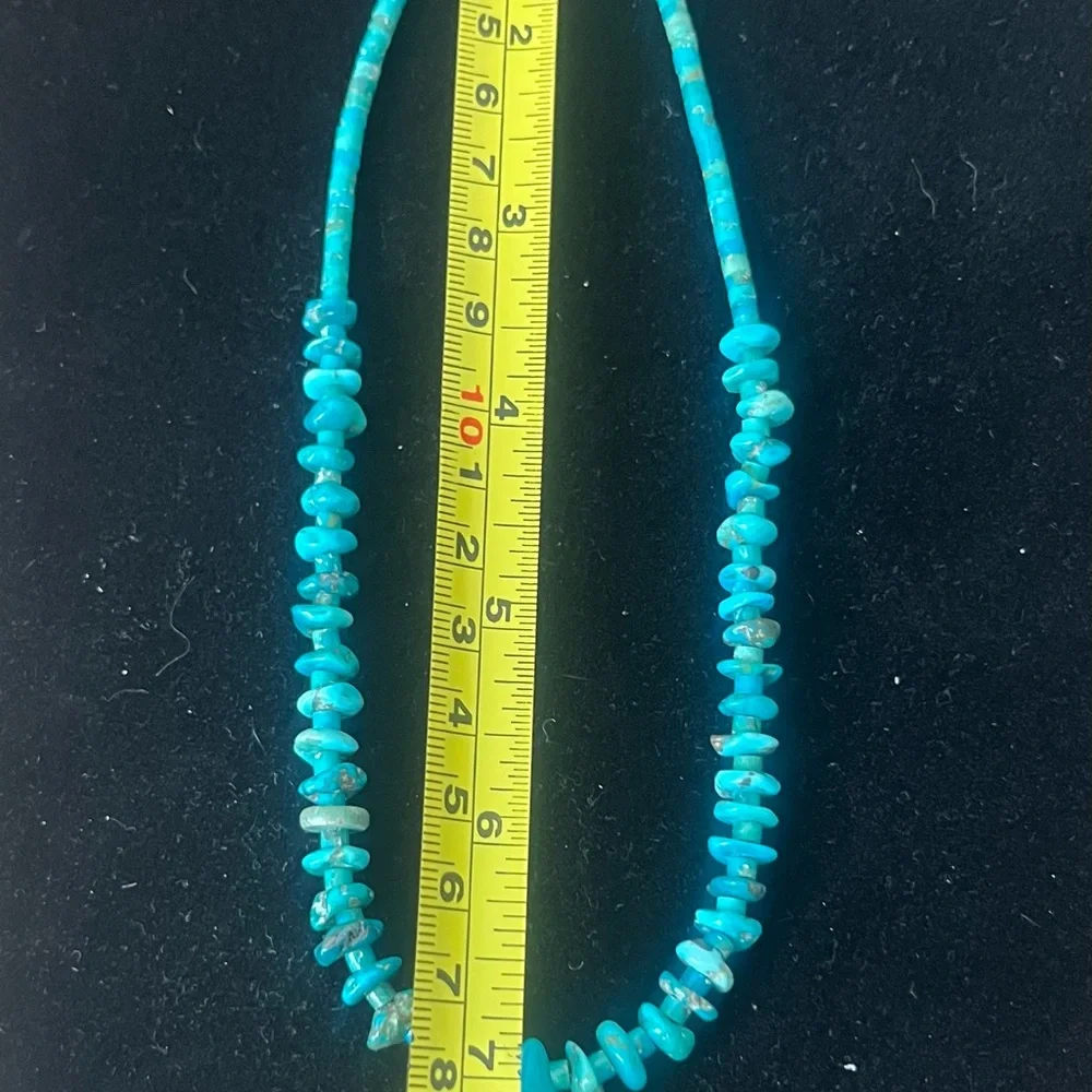 Turquoise & Gold Beaded Necklace - Picture 3 of 4